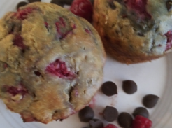 Amazing Raspberry Chocolate Chip Muffins( Dairy Free)
